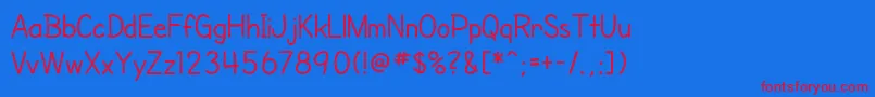 SfCartoonistHand Font – Red Fonts on Blue Background