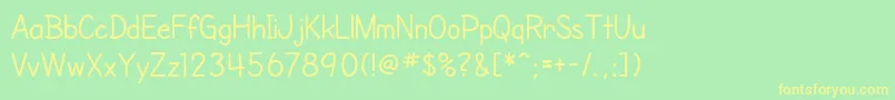 SfCartoonistHand Font – Yellow Fonts on Green Background