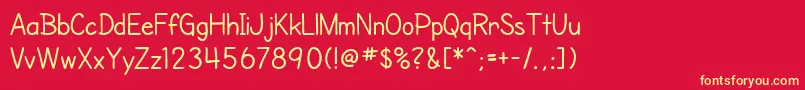 SfCartoonistHand Font – Yellow Fonts on Red Background