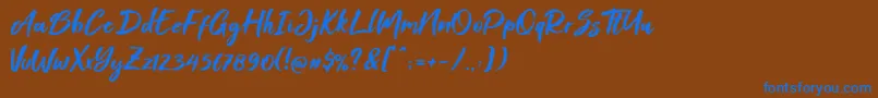 Шрифт Foxlite Script – синие шрифты на коричневом фоне