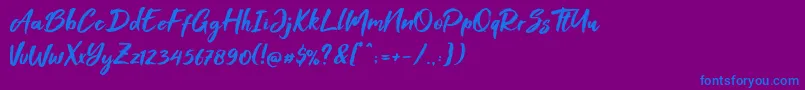 fuente Foxlite Script – Fuentes Azules Sobre Fondo Morado