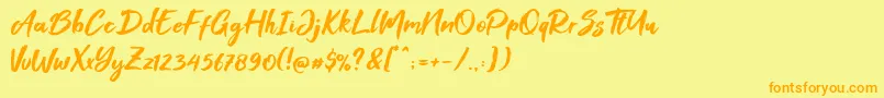 En savoir plus sur la police Foxlite Script Police Foxlite Script – polices orange sur fond jaune