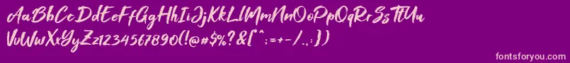 Foxlite Script Font – Pink Fonts on Purple Background