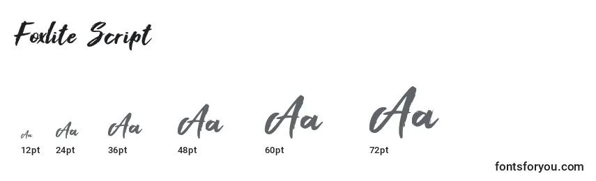 Foxlite Script Font Sizes