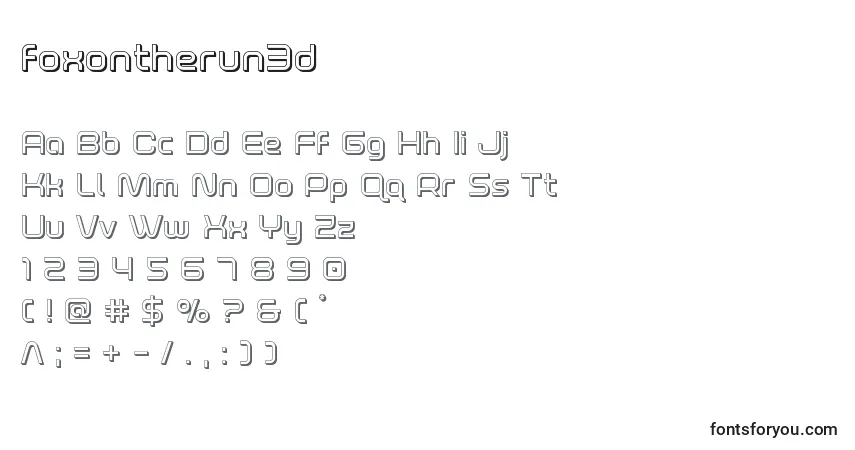 Шрифт Foxontherun3d – алфавит, цифры, специальные символы