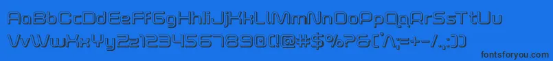 Шрифт foxontherun3d – чёрные шрифты на синем фоне