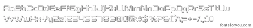フォントfoxontherun3d – 白い背景に灰色の文字