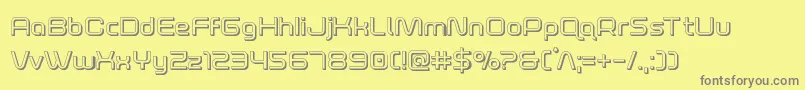 foxontherun3d Font – Gray Fonts on Yellow Background