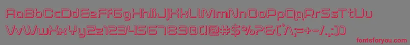 フォントfoxontherun3d – 赤い文字の灰色の背景