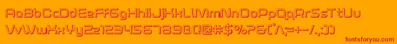 フォントfoxontherun3d – オレンジの背景に赤い文字