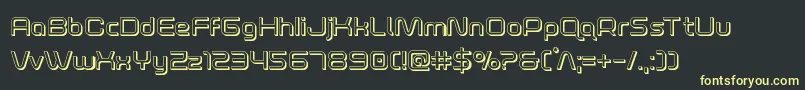 フォントfoxontherun3d – 黒い背景に黄色の文字