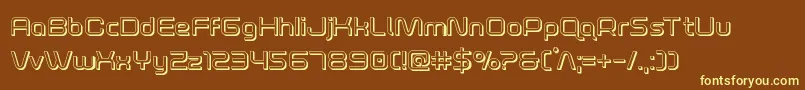foxontherun3d Font – Yellow Fonts on Brown Background
