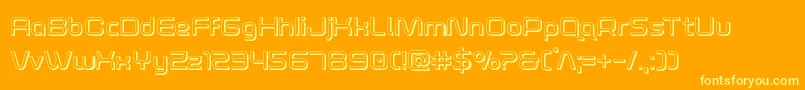 foxontherun3d Font – Yellow Fonts on Orange Background