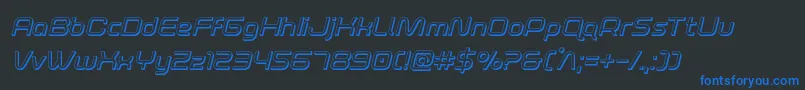 foxontherun3dital Font – Blue Fonts on Black Background
