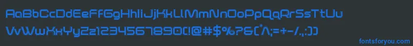 Czcionka foxontherunacad – niebieskie czcionki na czarnym tle