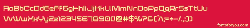 foxontherunacad Font – Yellow Fonts on Red Background