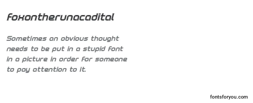 Review of the Foxontherunacadital Font