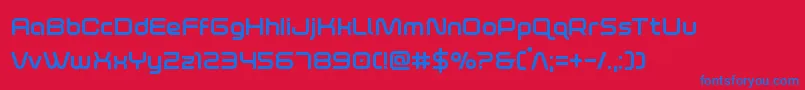 フォントfoxontherunbold – 赤い背景に青い文字