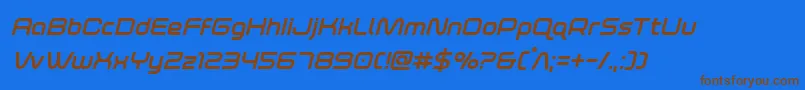 foxontherunboldital Font – Brown Fonts on Blue Background
