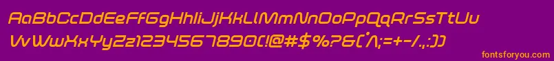 foxontherunboldital Font – Orange Fonts on Purple Background