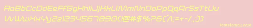 foxontherunboldital Font – Yellow Fonts on Pink Background