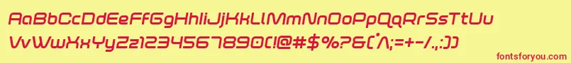 foxontherunboldsemital Font – Red Fonts on Yellow Background