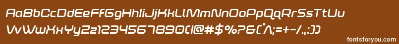 Шрифт foxontherunboldsemital – белые шрифты на коричневом фоне