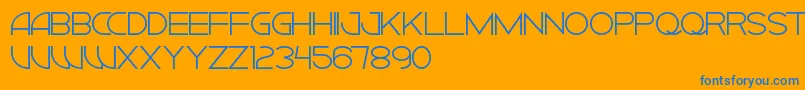 CiudadNuevaCaps Font – Blue Fonts on Orange Background