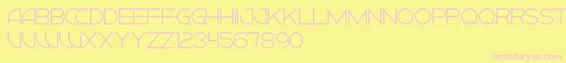 フォントCiudadNuevaCaps – ピンクのフォント、黄色の背景