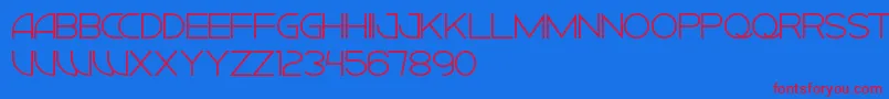 CiudadNuevaCaps Font – Red Fonts on Blue Background