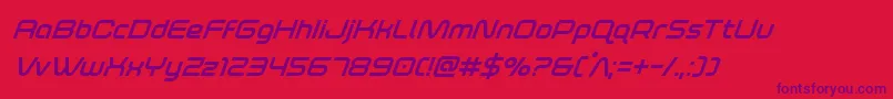 foxontherunboldsuperital Font – Purple Fonts on Red Background