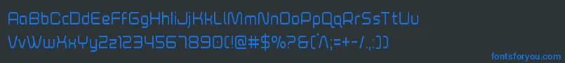 foxontheruncond-fontti – siniset fontit mustalla taustalla