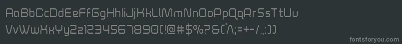 Fonte foxontheruncond – fontes cinzas em um fundo preto