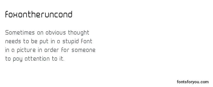 Review of the Foxontheruncond Font