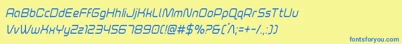 foxontheruncondital Font – Blue Fonts on Yellow Background