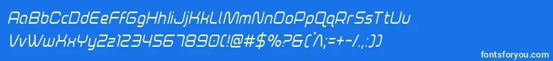 foxontheruncondital Font – Yellow Fonts on Blue Background