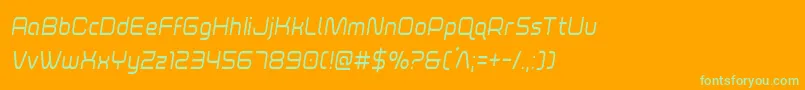 foxontheruncondsemital-Schriftart – Grüne Schriften auf orangefarbenem Hintergrund