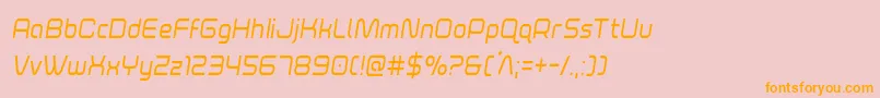 foxontheruncondsemital Font – Orange Fonts on Pink Background