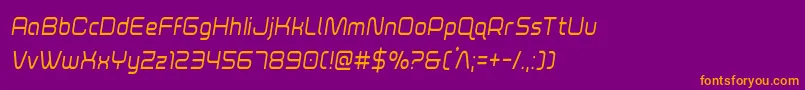 Police foxontheruncondsemital – polices orange sur fond violet