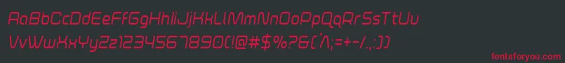 foxontheruncondsemital Font – Red Fonts on Black Background