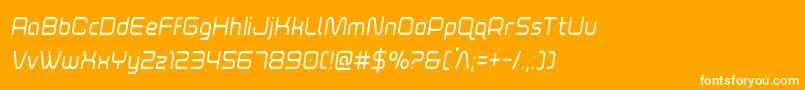 Weitere Informationen zur foxontheruncondsemital-Schriftart foxontheruncondsemital-Schriftart – Weiße Schriften auf orangefarbenem Hintergrund