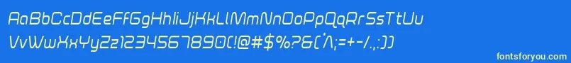 foxontheruncondsemital Font – Yellow Fonts on Blue Background