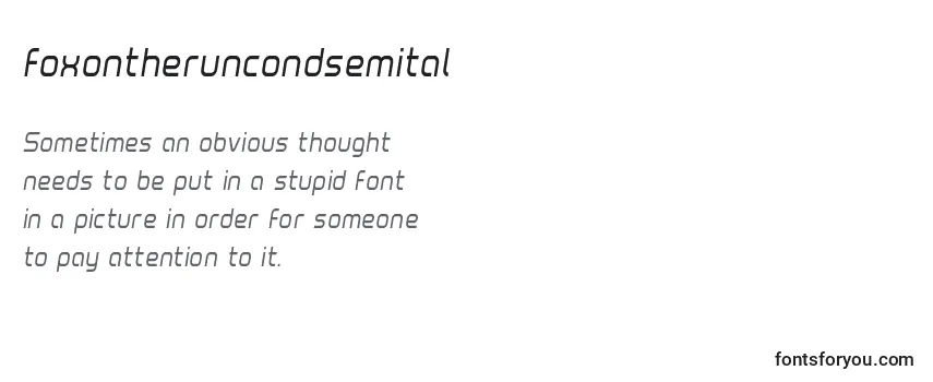 Review of the Foxontheruncondsemital Font