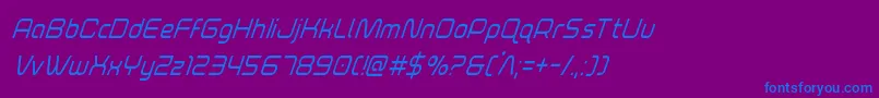 foxontheruncondsuperital Font – Blue Fonts on Purple Background