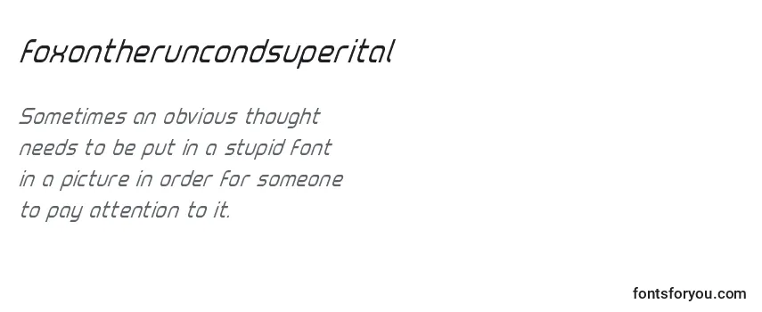 Review of the Foxontheruncondsuperital Font
