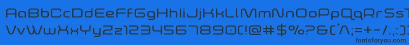 foxontherunexpand Font – Black Fonts on Blue Background