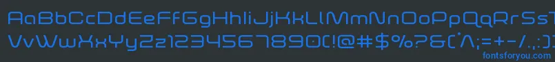 フォントfoxontherunexpand – 黒い背景に青い文字