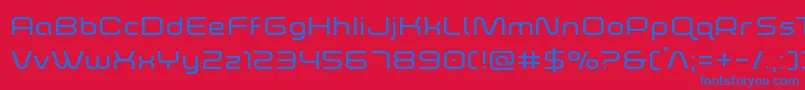 フォントfoxontherunexpand – 赤い背景に青い文字