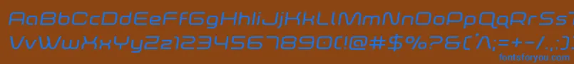 フォントfoxontherunexpandsemital – 茶色の背景に青い文字