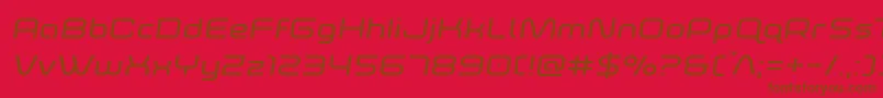 フォントfoxontherunexpandsemital – 赤い背景に茶色の文字